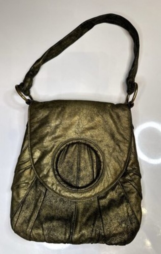 Goldenbleu Vintage Metallic Bronze Leather Shoulder Bag – Boho Chic Y2K Glam